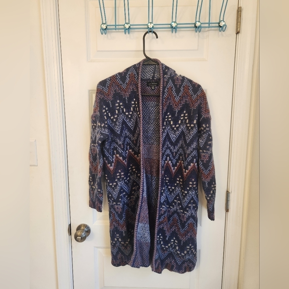Lucky Brand 3/4 Sleeve Cardigan Tribal Colorful Open Front‎ Size XS #Q383